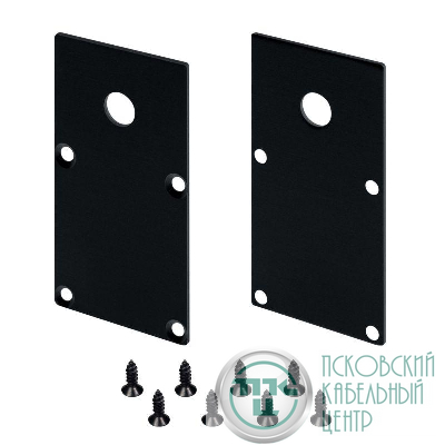 Заглушка LINE-S-3667 BLACK с отверстием металл (комплект) Arlight 042915