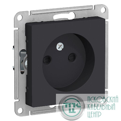 Розетка 1-м СП AtlasDesign 16А IP20 без заземл. защ. шторки механизм карбон SE ATN001049