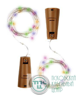 Гирлянда "Пробки" DC-G04-20MS2 20 RGB LED 3х(LR44/LR1154/AG13/G13) в компл. (уп.2шт) ФАZА 5059689