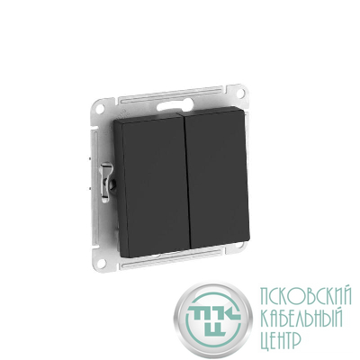 Выключатель 2-кл. AtlasDesign (сх. 5) 10AX быстрозажим. клем. механизм карбон SE ATN001051S