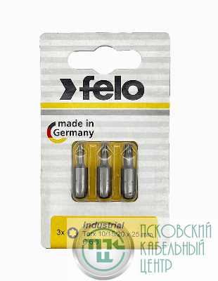 Бита TX10/TX15/TX20 25мм Industrial (блист.3шт) FELO 02693116