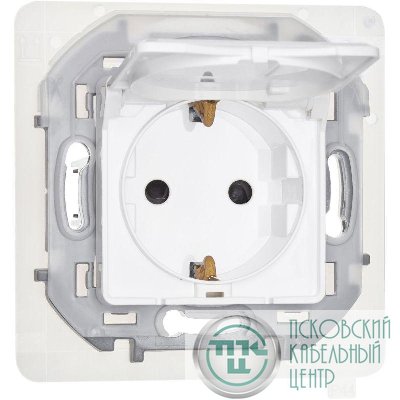 Розетка 1-м СП Inspiria 16А IP44 250В 2P+E защ. шторки с крышкой немецк. стандарт механизм бел. IEK 673740