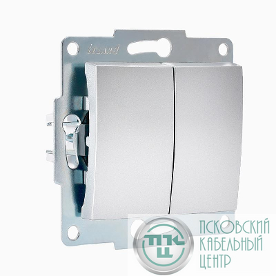 Механизм выкл. 2-кл. СП KARINA 10А IP20 серебро мат. Lezard 707-4388-101