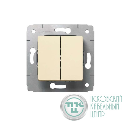 Выключатель 2-кл. СП Cariva 10А IP20 250В авт. клеммы механизм сл. кость Leg 773758