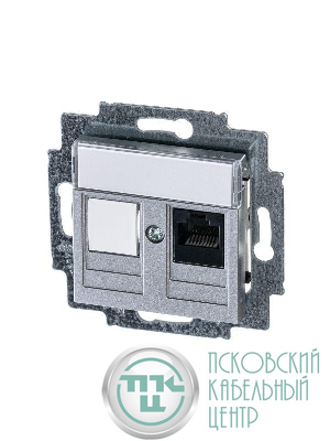 Розетка компьютерная Levit RJ45 кат.5E с заглушкой серебр. ABB 2CHH295117A6070