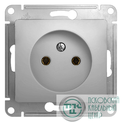 Розетка 1-м СП Glossa 16А IP20 без заземл. механизм алюм. SE GSL000341