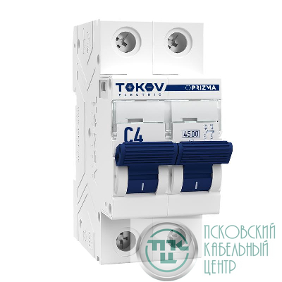 Выключатель автоматический модульный 2п C 4А 4.5кА PRIZMA TOKOV ELECTRIC TKE-PZ45-MCBI-2-4-C