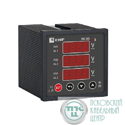Вольтметр цифровой VD-723 на панель 72х72 трехфазный EKF vd-723