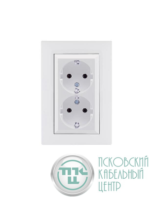 Розетка 2-я Karea RIZZ с заземл. бел. Makel 88001082