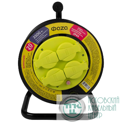Удлинитель на катушке 4х20м с заземл. IP44 CRW-04-2000 ФАZА 5063839