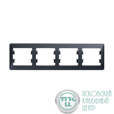 Рамка 4-м Glossa горизонт. антрацит SE GSL000704