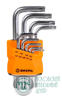 Набор ключей имбусовых Torx 9шт T10-T50 Вихрь 73/6/5/12