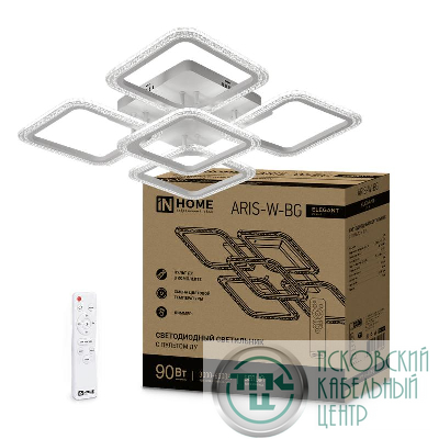 Светильник светодиодный ELEGANT ARIS-W-BG 90Вт 230В 3000-4000-6500К 7000лм 600х600х110мм ПУ бел. IN HOME 4690612043258