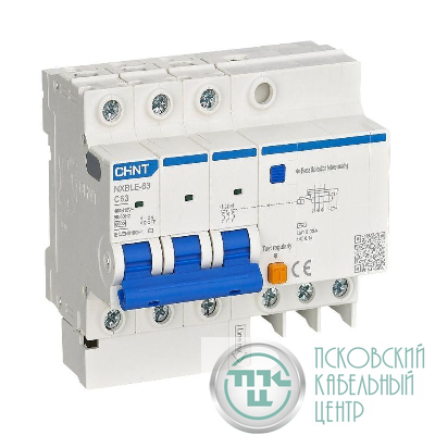 Выключатель автоматический дифференциального тока 4п (3P+N) C 16А 30мА тип AC 6кА NXBLE-63 (R) CHINT 982112