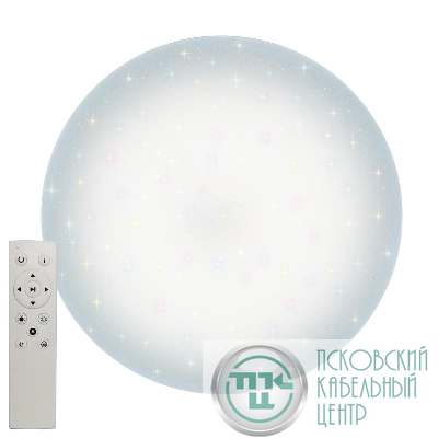 Светильник светодиодный ULI-D214 96W/SW/50 SATURN 96Вт 3000-4000-6500К накладной бытовой опал. рассеив. диммир. пульт ДУ Uniel UL-00005017
