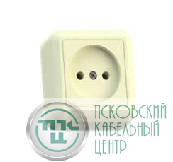 Розетка 1-м ОП Оптима РА10-375 10А IP20 без заземл. с монтаж. пластиной сл. кость Кунцево 8035