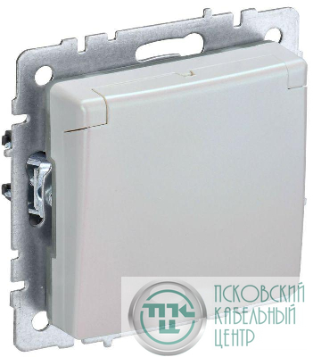 Розетка BRITE РСбш10-3-БрЖ 16А IP20 с заземл. защ. шторки с крышкой механизм жемчуж. IEK BR-R16-16-K36
