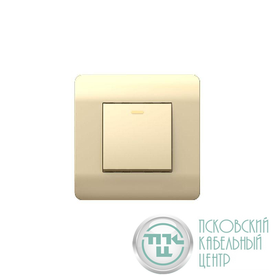 Выключатель 1-кл. NEW3-E 10А без фиксации с подсветкой шампань CHINT 431402