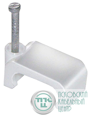 Скоба крепежная плоская с гвоздем d7мм пластик. (уп.20шт) IEK USK21-07-020