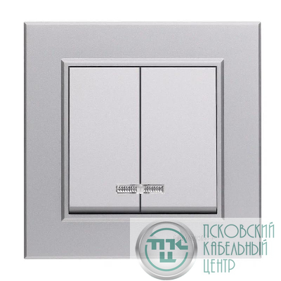 Выключатель 2-кл. СП Karea 10А IP20 сереб. Makel 56065003