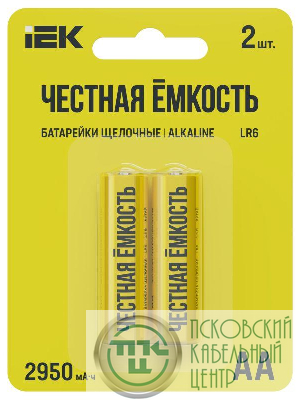 Элемент питания алкалиновый AA/LR6 Alkaline (блист.2шт) IEK ABT-LR06-OP-L02