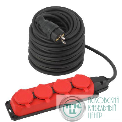 Удлинитель 4х40м с заземл. IP44 UK-4e-3x1.5-40m-IP44(KG) каучук КГ 3х1.5 Эра Б0057589