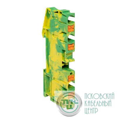 Колодка клеммная пружинная 6 Push-in 4 вывода земля EKF PIT-6-4-pe
