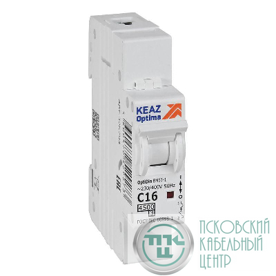 Выключатель автоматический модульный 1п C 16А 4.5кА OptiDin BM63-1C16-4.5-УХЛ3 КЭАЗ 326794