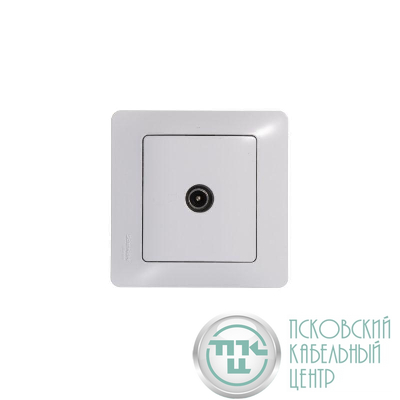 Розетка телевизионная проходная TV 1-м СП Glossa 4дБ механизм бел. SE GSL000192