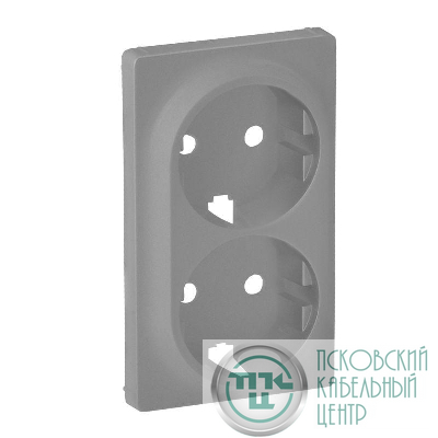 Панель лицевая Valena Life для 2-м розетки 2х2К+З алюм. Leg 754952