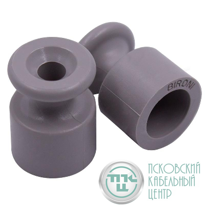 Изолятор для наружного монтажа пластик титан (уп.100шт) Bironi B1-551-26-100