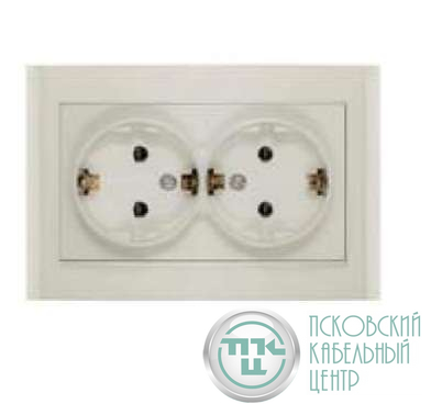 Розетка 2-м СП Бриллиант 16А IP20 с заземл. сл. кость UNIVersal 7948752