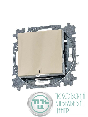 Выключатель 1-кл. СП Levit IP20 с подсветкой сл. кость/бел. ABB 2CHH590146A6017