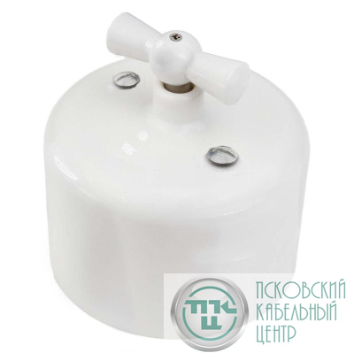 Выключатель 2кл. R керамика бел. Bironi R1-212-01