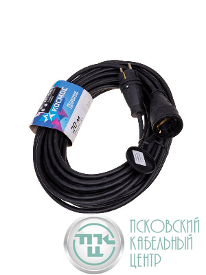 Удлинитель-шнур 1х20м 16А IP44 250В 4кВт оранж. каучук КГ 3х2.5 УХз16 Россия КОСМОС YSHKsm20m-1g(16A)KG