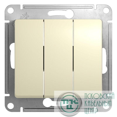 Выключатель 3-кл. СП Glossa 10А IP20 (сх. 1+1+1) 10AX механизм беж. SE GSL000231