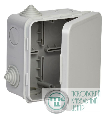 Коробка распаячная КМ ОП 100х100х50мм IP54 откидная крышка 4 гермоввода (7035) GENERICA UKO31-100-100-050-K03-54G