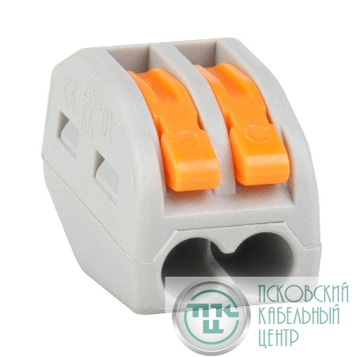 Клемма строительно-монтажная OptiKit СМК 222-412 с рычагом 2 отверстия 0.2-2.5(4.0)кв.мм КЭАЗ 351062