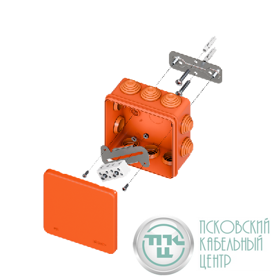Коробка огнестойкая E45 100х100х50мм IP55 с клеммниками 4 полюса 0.5-6кв.мм HF EKF plc-kmfr-100-406