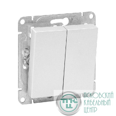Выключатель кнопочный 2-кл. СП Эпика механизм алюм. EKF UP1-SWA-23
