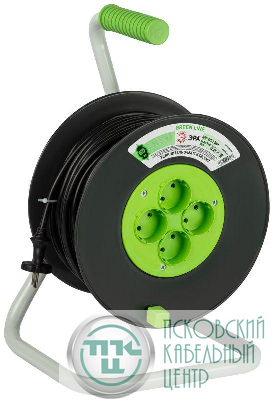 Удлинитель на пластик. катушке 4х50м без заземл. KAT-2x1.5-50m Greenline ПВС 2х1.5 Эра Б0065097