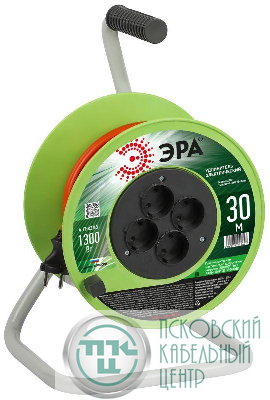 Удлинитель на катушке 4х30м без заземл. RP-4-2x0.75-30m ПВС 2х0.75 Эра Б0059780
