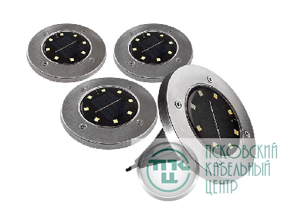 Светильник светодиодный SLR-S14 8SMD грунтовый IP44 корпус нерж. сталь солнечная батарея (уп.4шт) ФАZА 5041011