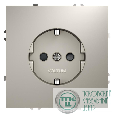 Розетка 1-м СП S70 16А с заземл. защ. шторки механизм кашемир Voltum VLS040203