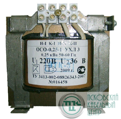 Трансформатор ОСО-0.25 УХЛ3 220/36. IP00 Электротехник ET003107