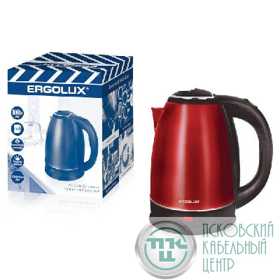 Чайник ELX-KS05-C04 1.8л 220-240В 1600Вт нерж.сталь красн. ПРОМО Ergolux 14926