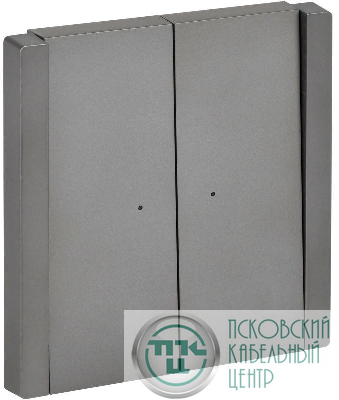 Выключатель проходной 2-кл. СП FORTE&PIANO 10А FP508 с индикацией сталь IEK FP-V22-1-10-1-K46