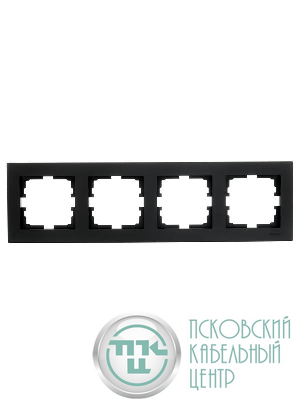 Рамка 4-м VESNA горизонт. черн. бархат LEZARD 742-4200-149