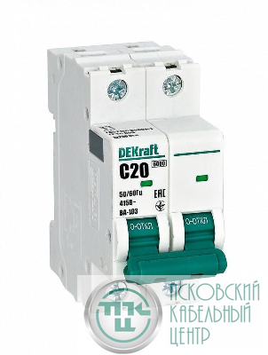 Выключатель автоматический модульный 2п C 20А 6кА ВА-103 DEKraft 12290DEK