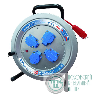 Удлинитель на метал. катушке 4х40м с заземл. 16А IP44 4кВт КГ 3х2.5 с защ. крышкой АРКТИК DOMTOK 2589